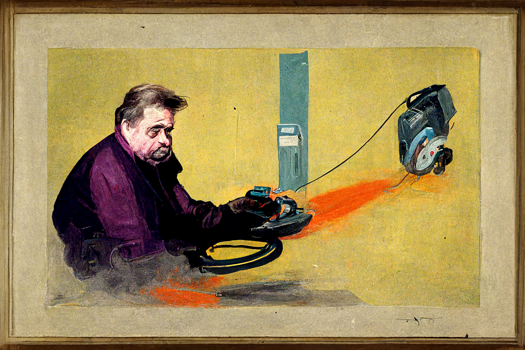 Francis Bacon repairing his vacuum cleaner 3